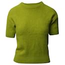 Michael Kors Short Sleeve Sweater in Green Angora Wool