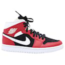 Nike Jordan 1 Metà in pelle rossa nera da palestra