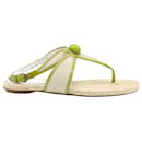 Moschino Thong Sandals in Beige Canvas 