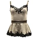 Dolce & Gabbana Lace Trimmed Camisole Top in Silver Silk