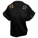 Blusa com detalhe de estrelas em algodão preto Givenchy