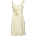 Christian Lacroix Vintage Lace Embroidered Dress in Cream Cotton