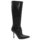 Jimmy Choo Point Toe Boots in Black Leather