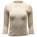 Vince Ribbed Knitted Sweater in Cream Cotton