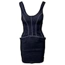 Mugler Denim Mini Dress in Blue Cotton - Thierry Mugler