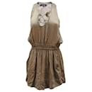 Isabel Marant Tie Front Mini Dress in Taupe Cotton