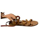 Sandalias griegas antiguas Winged Nephele en piel de becerro color canela Cuero - Ancient Greek Sandals
