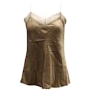 Vince Lace Trimmed Camisole in Beige Silk