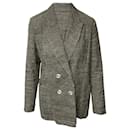 Isabel Marant Kelis Double-breasted Donegal Jacket In Grey Silk