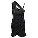 Isabel Marant Becky Ruched Sequin Dress in Black Silk