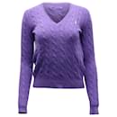 Ralph Lauren Heathered V-Neck Sweater in Purple Wool