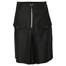 Sandro Paris Zipper Detailed Skirt in Black Cotton