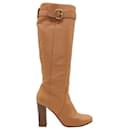 Chloe High Boots with Buckle in Brown Leather - Chloé