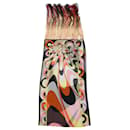 Emilio Pucci Patterned Scarf With Fringe in Multicolor Silk