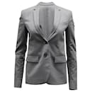 Theory Single-Breasted Suit Jacket in Light Gray Wool-blend 