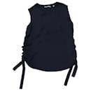 Vince Sleeveless Top in Navy Blue Rayon