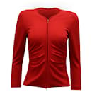 Emporio Armani Starburst Pleat Jacket in Red Viscose