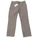 Theory Treeca Cropped Gingham Pants in Brown Polyester