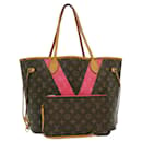 LOUIS VUITTON Monogram V Grunard Neverfull MM Tote Bag Pink M41602 LV Auth 29301 - Louis Vuitton