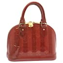 LOUIS VUITTON Vernis Rayures Alma BB Hand Bag Red LV Auth tp198 - Louis Vuitton