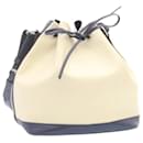 LOUIS VUITTON Epi Petit Noe Bicolor Shoulder Bag White Navy M40881 LV Auth 23256 - Louis Vuitton