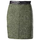Proenza Schouler Tweed Pencil Skirt in Green Wool