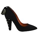 Mulberry Studded Pumps with Tassel in Black Suede