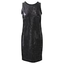 Michael Kors Sequin-Embellished Sleeveless Dress in Black Polyester
