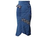 Peter Pilotto Geometric Skirt in Blue Viscose