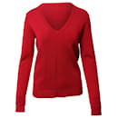 Suéter Herve Leger con cuello en V en rayón rojo