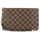 Damier Ebene Neverfull Pochette MM or GM Wristlet Pouch - Louis Vuitton
