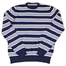 Prada Stripped Crewneck Sweater in Multicolor Wool