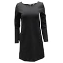 Theory Long Sleeve Knit Dress in Black Polyester