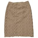 Dolce & Gabbana Lace Skirt in Beige Cotton