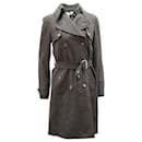 Dolce & Gabbana Double-Breasted Trench Coat in Grey Wool