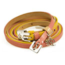 Dsquared2 Woman's Pink Nude Yellow Leather Triple Thin Belt w. Charm size M