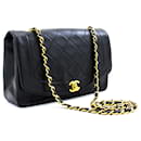 CHANEL Bolso de hombro con cadena Diana Flap Monedero de piel de cordero acolchado negro - Chanel