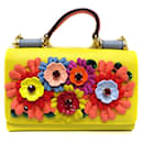 DOLCE & GABBANA Phone bag Chain wallet SICILY VON BAG 2015 Tokyo capsule collection limited rare yellow flower Flower embroidery ladies bag - Dolce & Gabbana