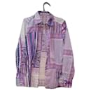 Etro multicolor lilac shirt with paisley pattern