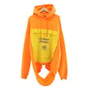 *Balenciaga BALENCIAGA 18SS logo print lined hem pullover hoodie M orange yellow brand old clothes