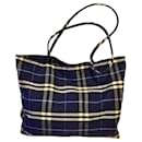 Burberry blue and multicolor cloth tote