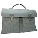 *BOTTEGA VENETA Intrecciato Briefcase Business Bag Document Bag New Light Gray Lamb Leather - Bottega Veneta
