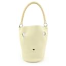 Herm��s Ivory Clemence Leather Mangeoire Rope Bucket Bag - Hermès