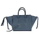 Celine Phantom Luggage in blue-gris in grained leather - Céline