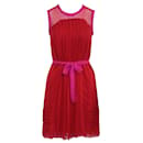 Fuchsia and Red Pleated Dress - Miu Miu