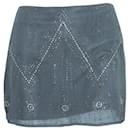Grey Embellished Mini Skirt with metal glitter - Autre Marque
