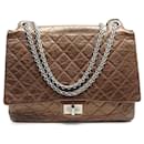 Chanel handbag 2.55 BRONZE LEATHER HAND BAG QUILTED LEATHER BANDOULIERE
