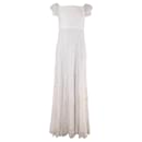 Alice + Olivia Aurelia Embellished Gown in White Nylon