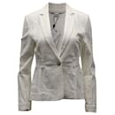 Diane Von Furstenberg Gavyn Strukturierte Jacke aus weißer Baumwolle