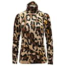 Diane Von Furstenberg Turtleneck Sweater in Cheetah Print Wool